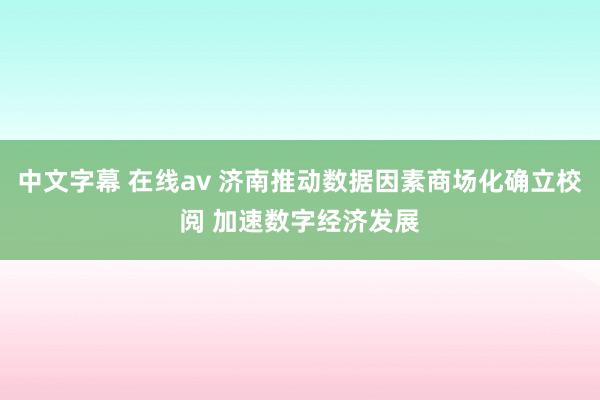 中文字幕 在线av 济南推动数据因素商场化确立校阅 加速数字经济发展