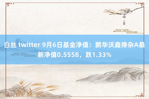 白丝 twitter 9月6日基金净值：鹏华沃鑫搀杂A最新净值0.5558，跌1.33%