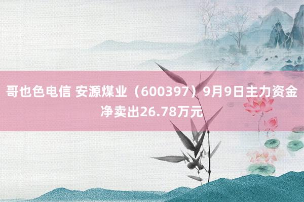 哥也色电信 安源煤业（600397）9月9日主力资金净卖出26.78万元