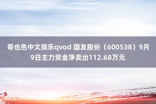 哥也色中文娱乐qvod 国发股份（600538）9月9日主力资金净卖出112.68万元