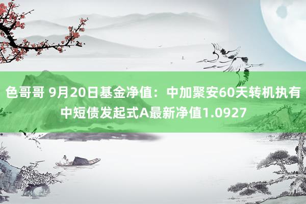 色哥哥 9月20日基金净值：中加聚安60天转机执有中短债发起式A最新净值1.0927