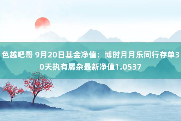 色越吧哥 9月20日基金净值：博时月月乐同行存单30天执有羼杂最新净值1.0537