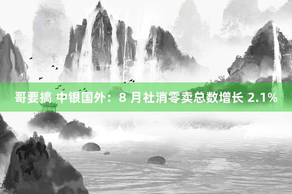 哥要搞 中银国外：8 月社消零卖总数增长 2.1%