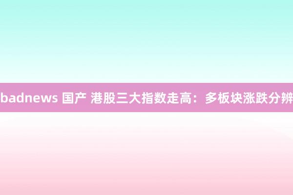 badnews 国产 港股三大指数走高：多板块涨跌分辨