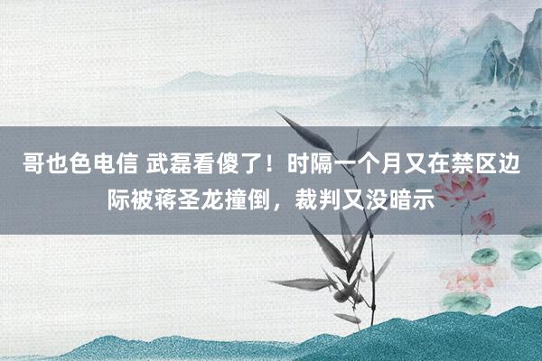 哥也色电信 武磊看傻了！时隔一个月又在禁区边际被蒋圣龙撞倒，裁判又没暗示