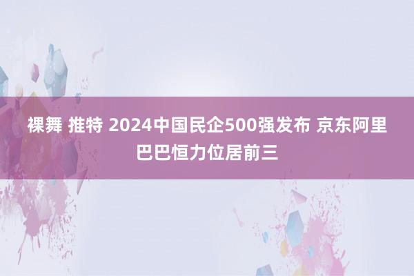 裸舞 推特 2024中国民企500强发布 京东阿里巴巴恒力位居前三