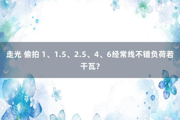 走光 偷拍 1、1.5、2.5、4、6经常线不错负荷若干瓦？