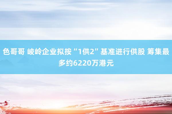 色哥哥 峻岭企业拟按“1供2”基准进行供股 筹集最多约6220万港元