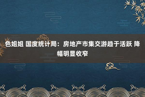 色姐姐 国度统计局：房地产市集交游趋于活跃 降幅明显收窄