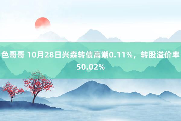 色哥哥 10月28日兴森转债高潮0.11%，转股溢价率50.02%