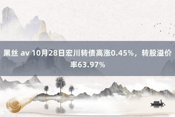 黑丝 av 10月28日宏川转债高涨0.45%，转股溢价率63.97%