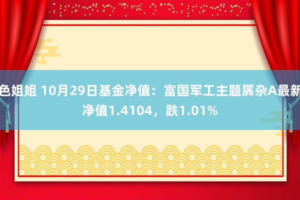 色姐姐 10月29日基金净值：富国军工主题羼杂A最新净值1.4104，跌1.01%