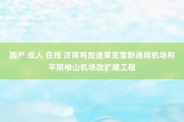 国产 成人 在线 济南将加速莱芜雪野通用机场和平阴榆山机场改扩建工程