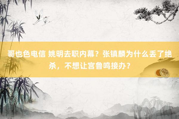 哥也色电信 姚明去职内幕？张镇麟为什么丢了绝杀，不想让宫鲁鸣接办？