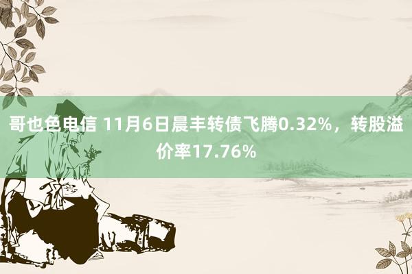 哥也色电信 11月6日晨丰转债飞腾0.32%，转股溢价率17.76%