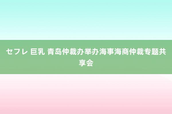 セフレ 巨乳 青岛仲裁办举办海事海商仲裁专题共享会