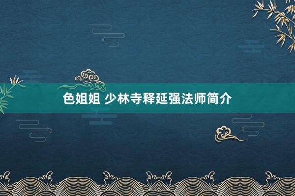 色姐姐 少林寺释延强法师简介