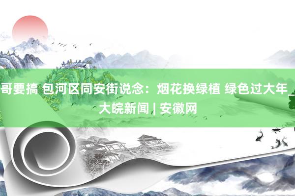 哥要搞 包河区同安街说念：烟花换绿植 绿色过大年_大皖新闻 | 安徽网